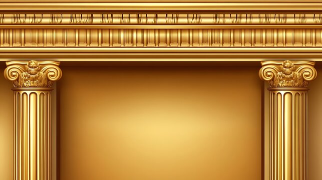 Golden Pillars and Architectural Frieze Design