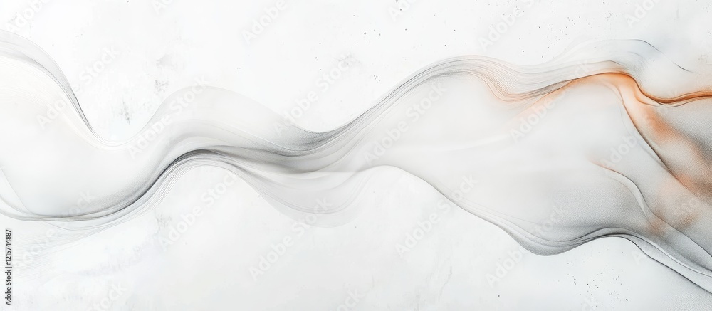 Poster abstract fluid wave design with white background and soft neutral tones for text placement and minim