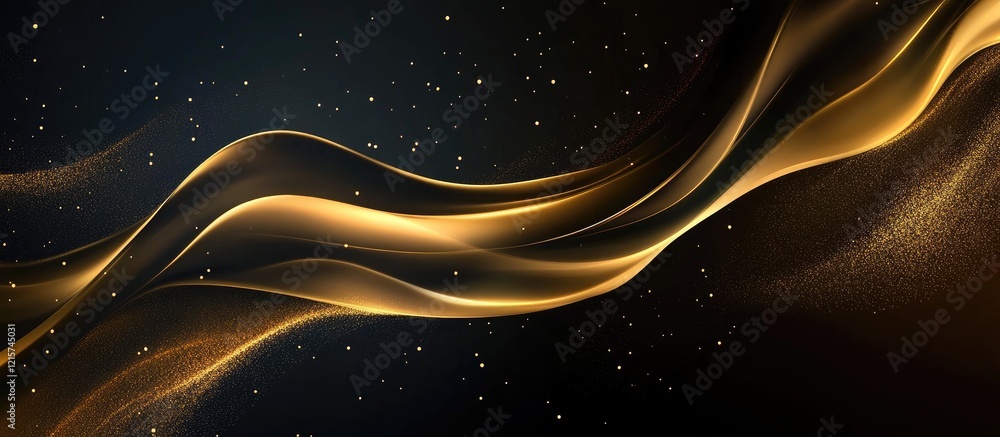 Poster elegant luxurious gold wave background with vintage textures and space for custom text in a sophisti