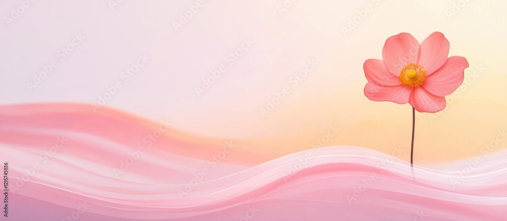 Poster minimalist abstract flower landscape wallpaper soft pastel colors with empty copy space for text and
