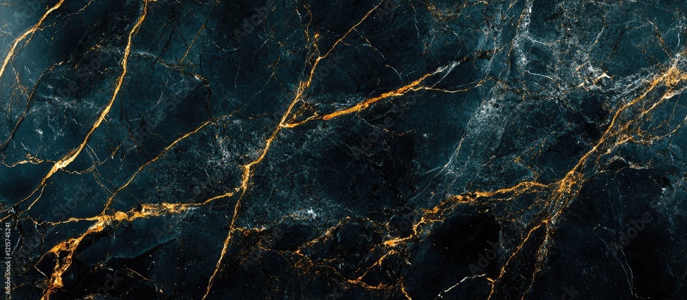 Poster abstract marble texture featuring elegant golden veins with ample copyspace for personalized text or