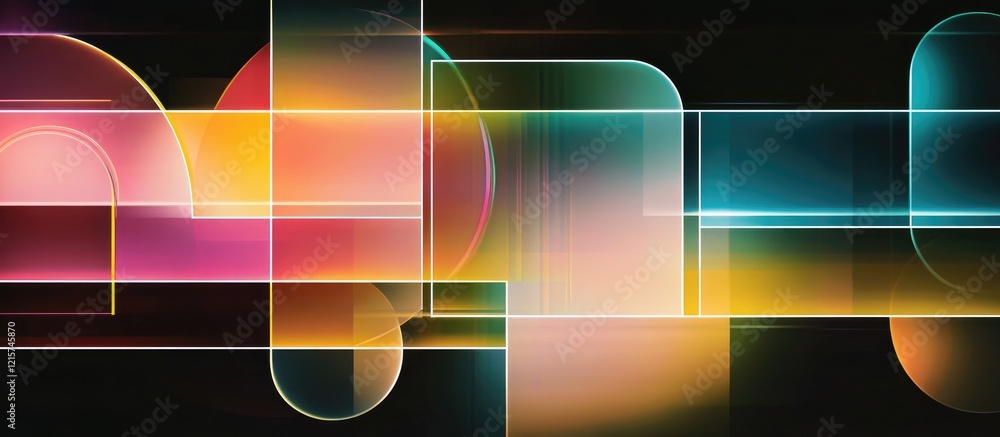 Aufkleber colorful abstract neon geometric background design with space for text and creative graphics|()