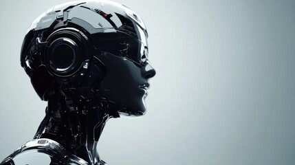 AI Robotics Revolution in Accounting Futuristic Technology and Financial Integration with Blank Space for Custom Text Overlay