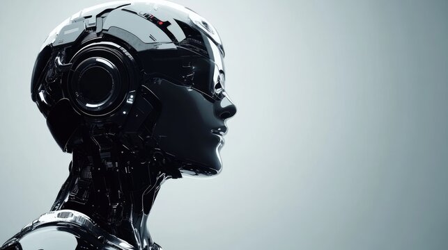 AI Robotics Revolution in Accounting Futuristic Technology and Financial Integration with Blank Space for Custom Text Overlay