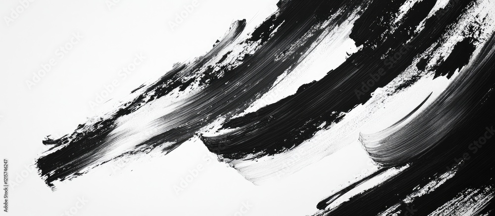 Aufkleber monochrome abstract brush stroke texture with blank space for text or graphics