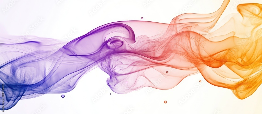Poster colorful abstract smoke waves with soft gradient effect and copy space for textual content