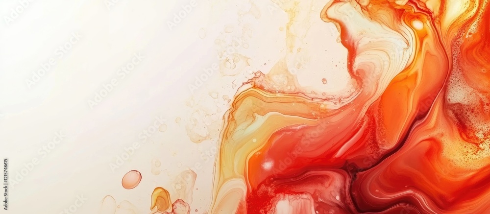 Poster abstract marbled liquid ink background in warm tones with space for text ideal for luxury design and