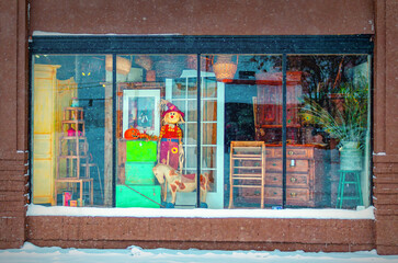 Scarecrow in a window display here in Montana