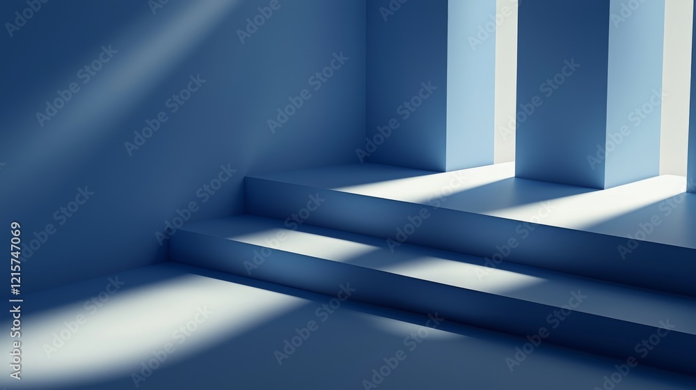 Aufkleber abstract blue background with drop shadow and light. backdrop for product presentation