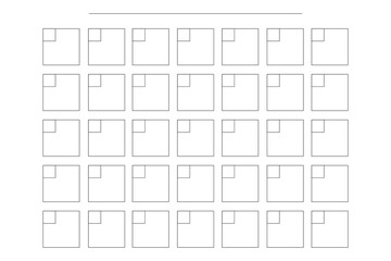 Blank calendar grid. Simple monthly layout. Minimal abstract vector. Black and white symmetry.