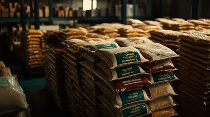 Fototapeta premium Bulk Dry Foods Neatly Organized in an Abundant Display