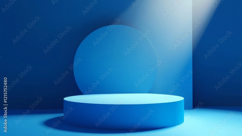 Aufkleber abstract blue background with drop shadow and light. backdrop for product presentation