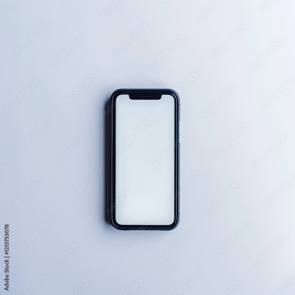 Aufkleber minimalist view of a smartphone display on a light background, showcasing a modern device design wit