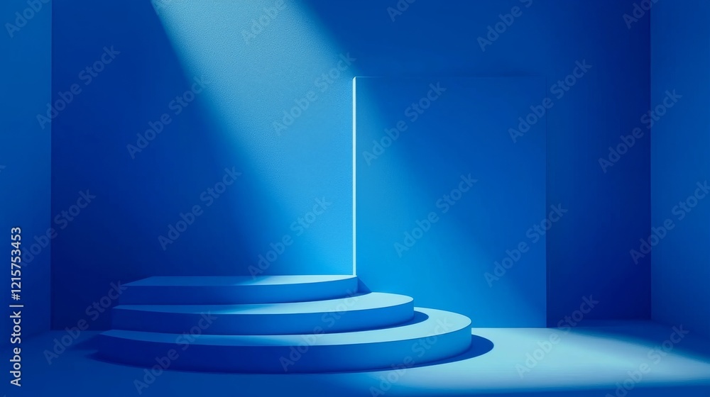 Aufkleber abstract blue background with drop shadow and light. backdrop for product presentation