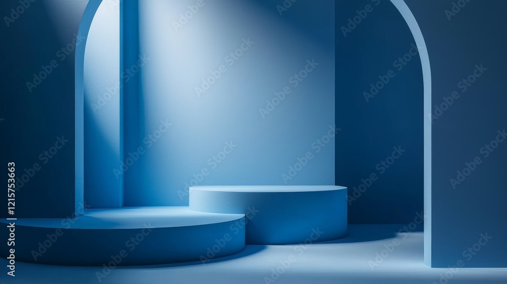 Aufkleber abstract blue background with drop shadow and light. backdrop for product presentation