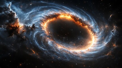 Obraz premium A modern composition featuring glowing concentric circles with a cosmic ambiance.