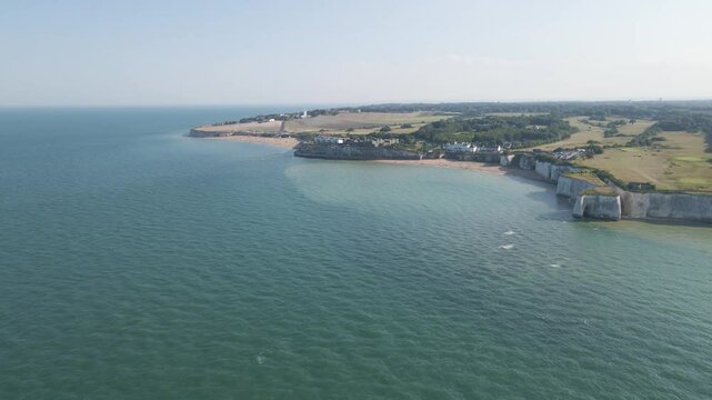 Botany Bay coastline. High aerial drone footage of the sea and Botany Bay coastline. Slowly moving forwards. 13 of 14