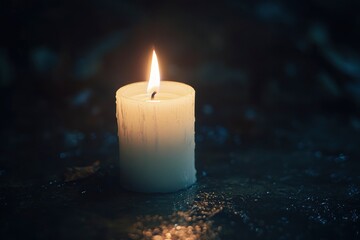 Burning Candle Image Peaceful Dark Background