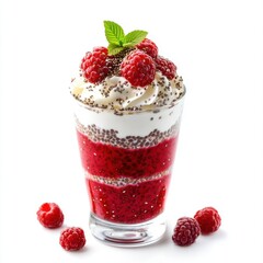 creamy coconut chia parfait layered 