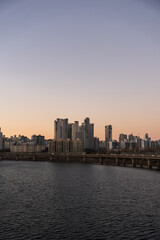 The Han River view with a nice sunset in Seoul