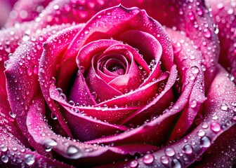 Macro Photography: Pink Rosa Alabukensis Rose with Water Droplets - Stunning Close-Up