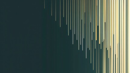 Abstract Gold Lines Dark Background Modern Art Print