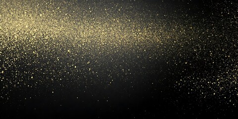 Obraz premium Golden particles falling, dark background, abstract design, website banner