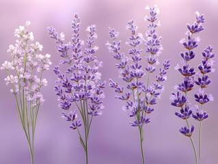 Obraz premium Lavender Flowers Illustration