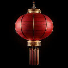Obraz premium Elegant Red Chinese Lantern with Gold Accents