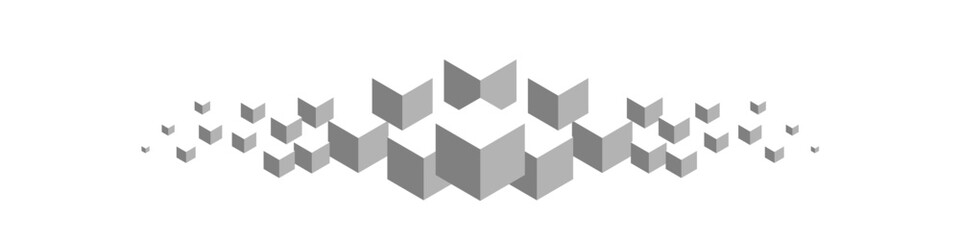 Dynamic Geometric Cube Background Illustration, Minimalistic 3D Abstract Design with White Gradient, Perfect for Modern Digital Themes, Presentations, and Creative Visual Projects