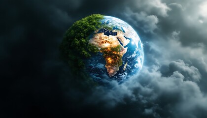 Stunning Earth Image Green Planet Cloudscape Wallpaper