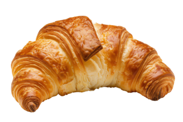 Croissant bakery Isolated on white background PNG transparent clipart.