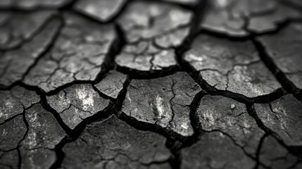 Cracked earth, drought, arid land, monochrome, texture, background, environmental, impact, climate change, design
