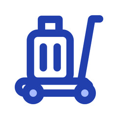 airport luggage car blue