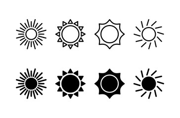 Sun icon vector isolated on white background. Sun vector icon
