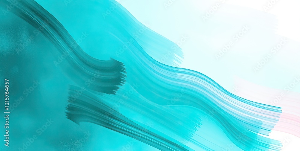 Poster watercolor spring background with flowing waves in vibrant hues and ample copy space for text or des