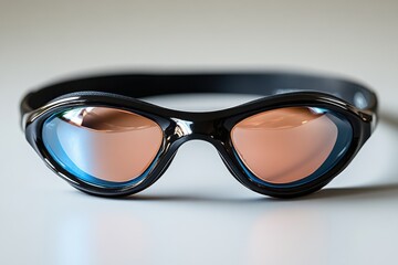 Swimming Goggles: Black Frame with Mirrored Lenses