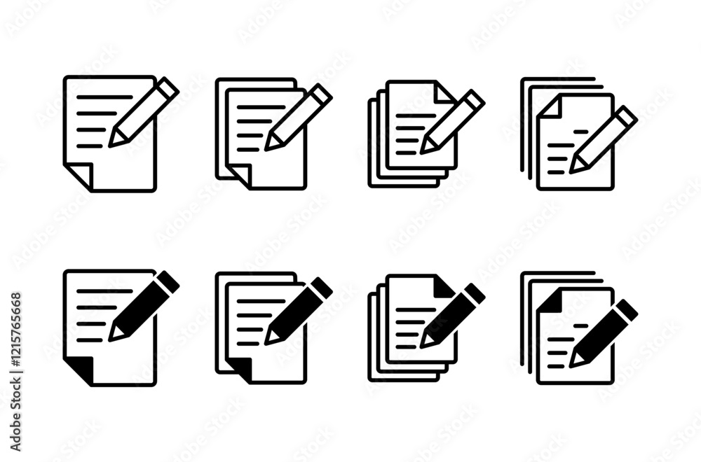 Poster note icon vector isolated on white background. taking note icon vector. edit line icon. document wri