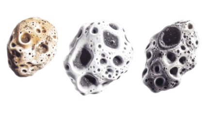 Textured Stones on Clear Background Generative AI