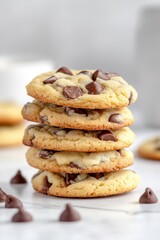 A Delicious Stack of Homemade Chocolate Chip Cookies