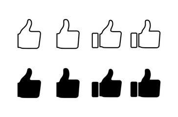 like icon vector isolated on white background. Thumbs up icon. social media icon