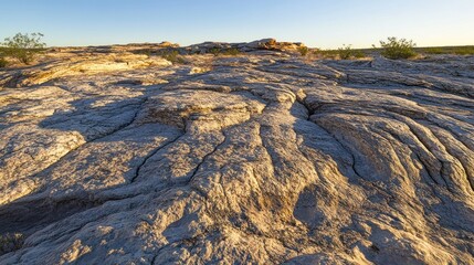 Fototapeta premium Texas's White Sands: Arid Landscape Under Golden Sunlight