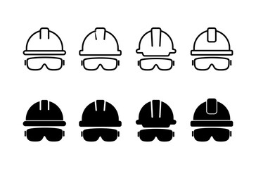 Helmet icon vector isolated on white background. Motorcycle helmets. Racing helmet. construction helmet icon. Safety helmet