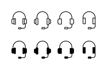 Headphone icon vector isolated on white background. Headphone vector icon. Call us