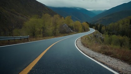 Scenic Curvy Road in the Mountains for Adventurous Journeys. 6