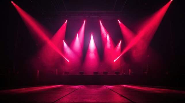 Brit Awards concept. Dramatic Wide Angle Shot of Captivating Award Ceremony Stage