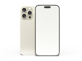 Smartphone closeup with blank screens display isolated on background. Mobile phone digital mockups template for presentation branding, ads, banner, UI, UX interface, website, gadget presenting