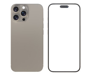 Smartphone closeup with blank screens display isolated on background. Mobile phone digital mockups template for presentation branding, ads, banner, UI, UX interface, website, gadget presenting