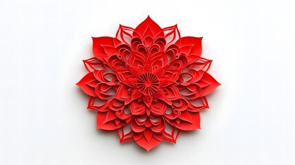 精巧な赤い紙細工の花の装飾