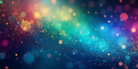 Obraz premium Colorful bokeh lights, dark background, festive mood, ideal for design